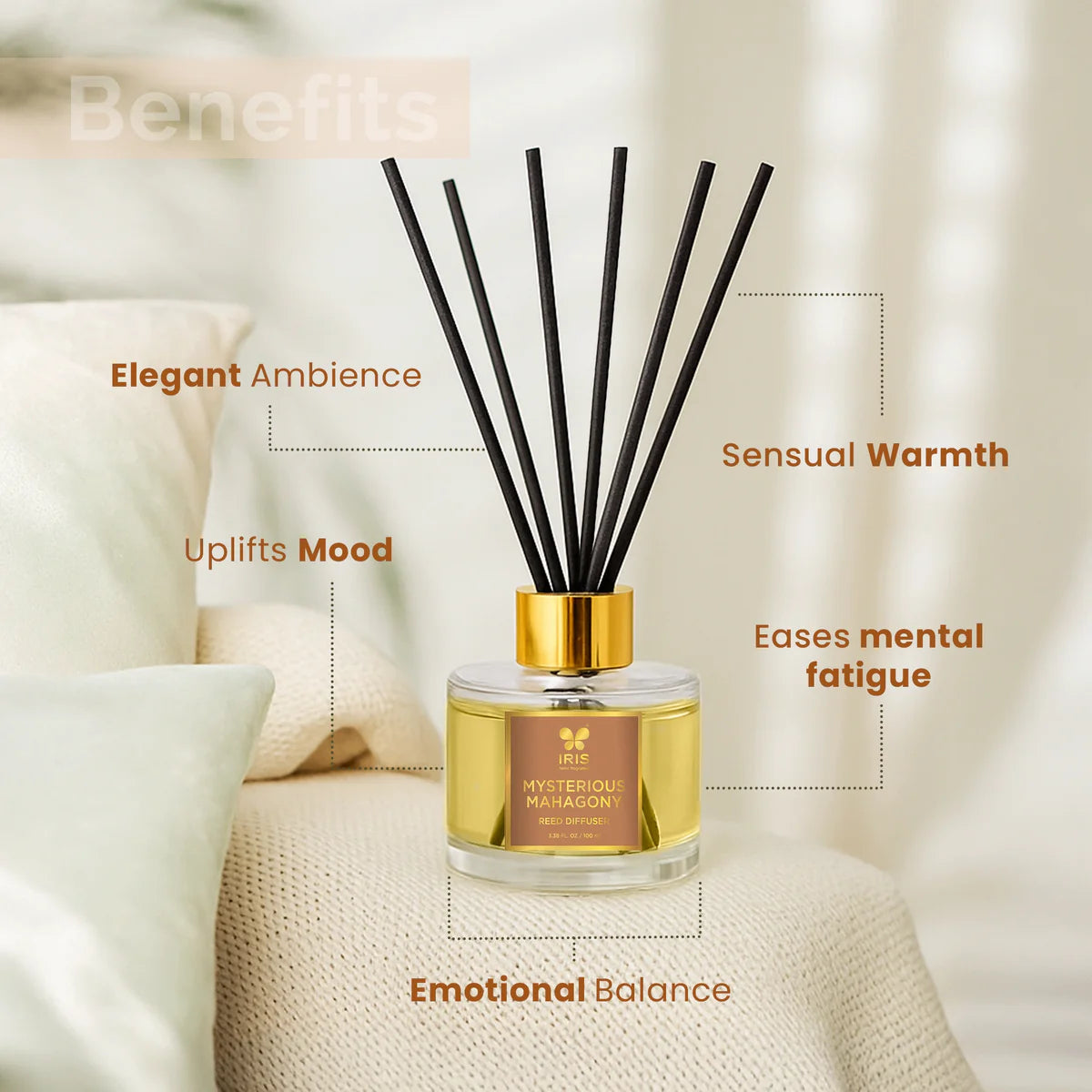 IRIS Mysterious Mahogany Aroma Reed Diffuser Set 100ml
