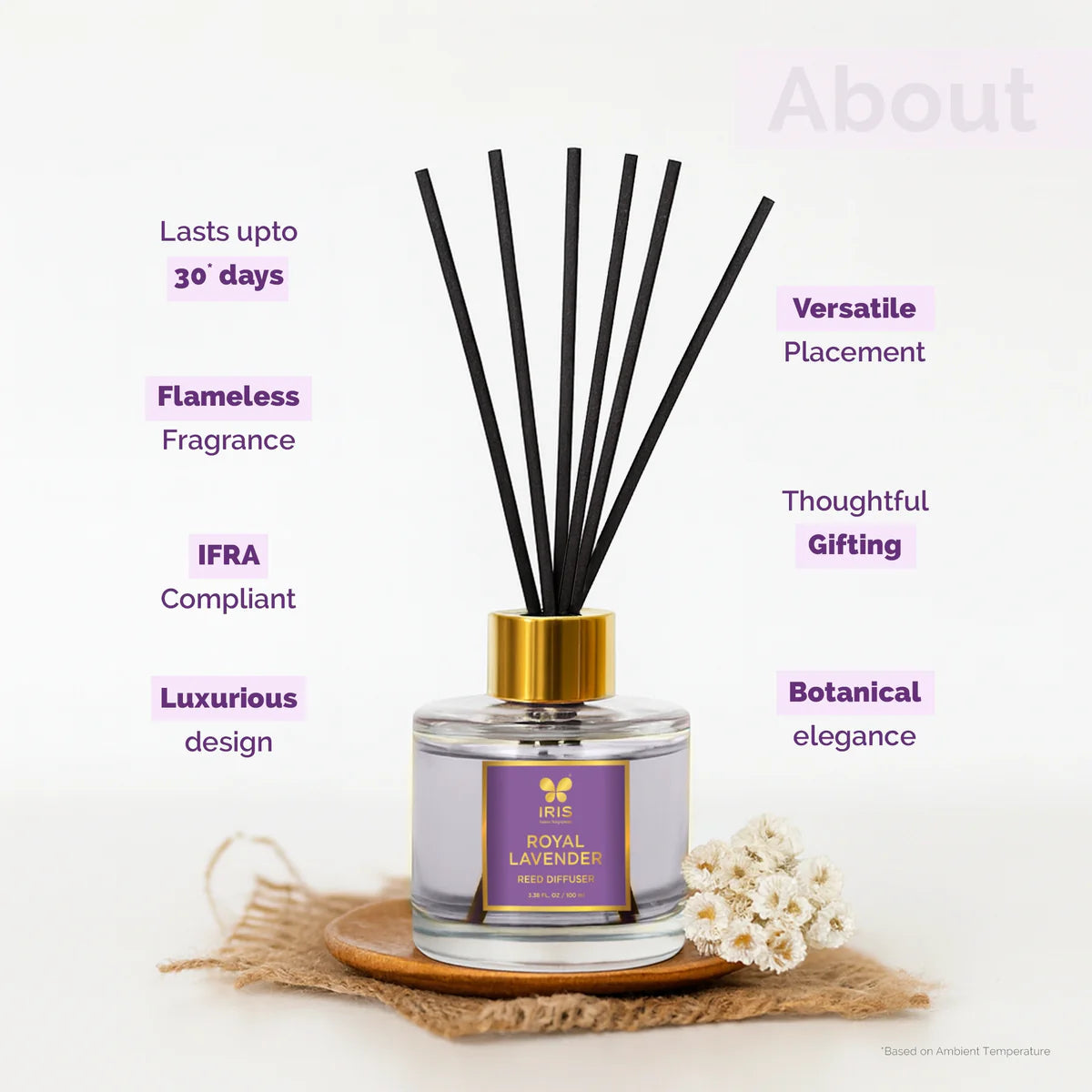 IRIS Royal Lavender Aroma Reed Diffuser Set 100ml