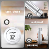 Pexpo Flamingo Thermo Steel Flask | Tri-Ply Vacuum Insulated Hot & Cold Bottle | Leakproof