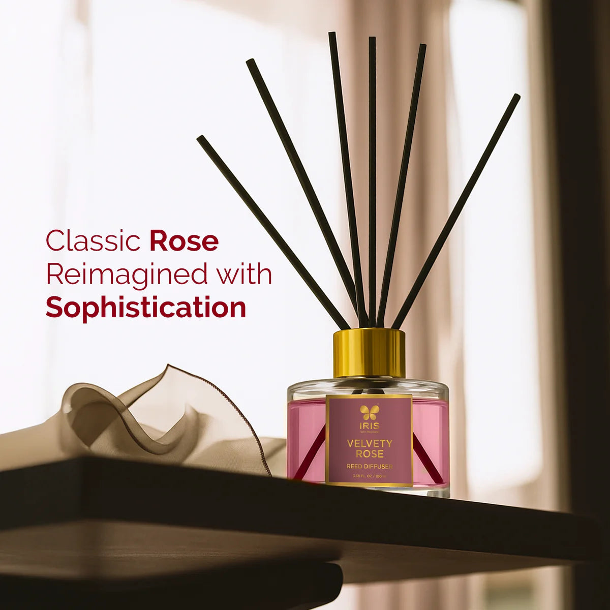 IRIS Velvety Rose Aroma Reed Diffuser Set 100ml