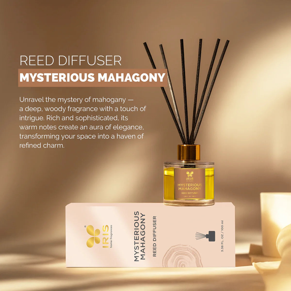 IRIS Mysterious Mahogany Aroma Reed Diffuser Set 100ml