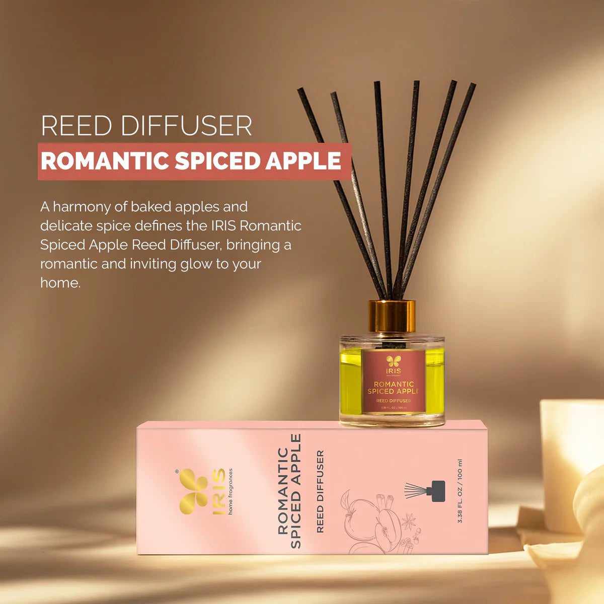 IRIS Spiced Apple Aroma Reed Diffuser Set 100ml