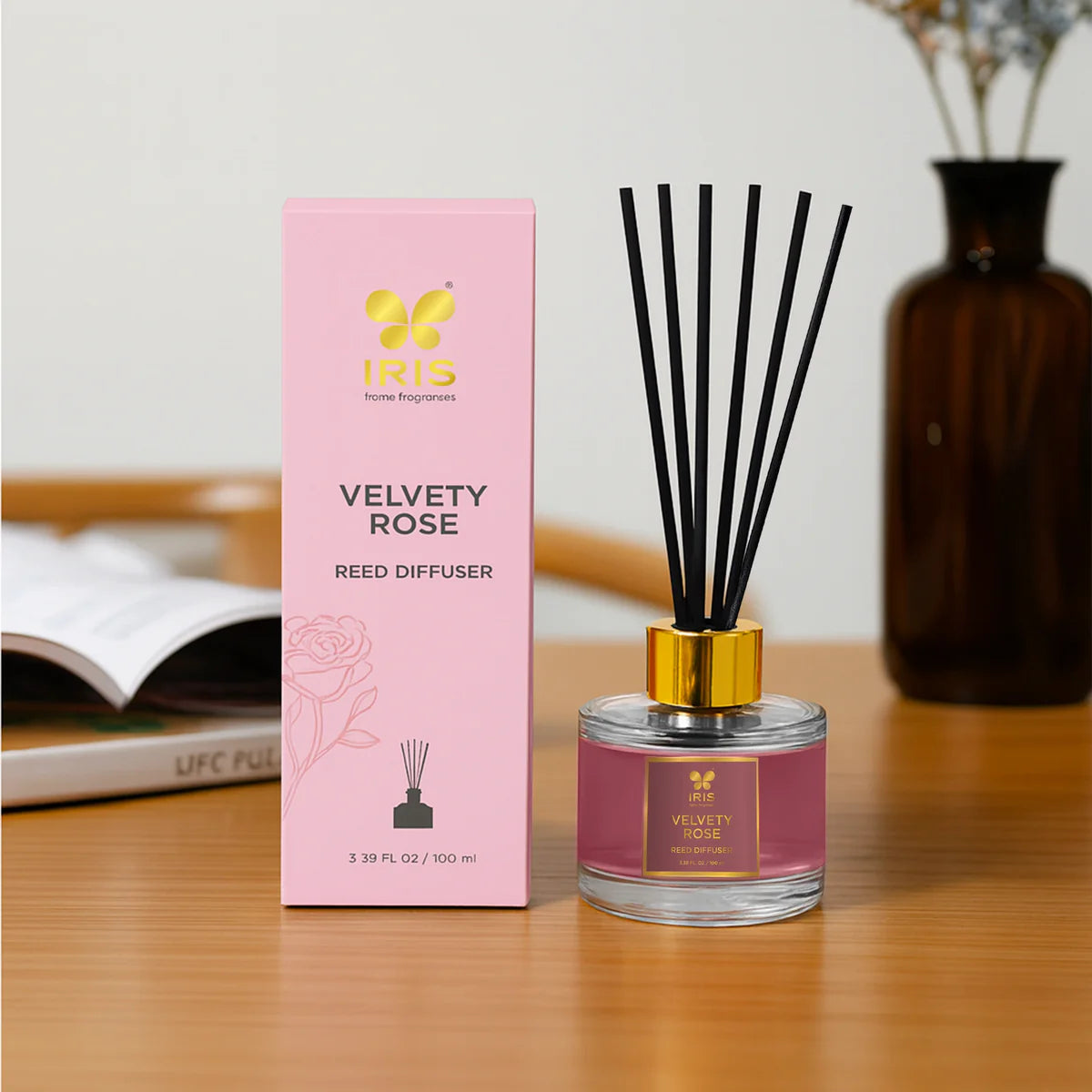 IRIS Velvety Rose Aroma Reed Diffuser Set 100ml