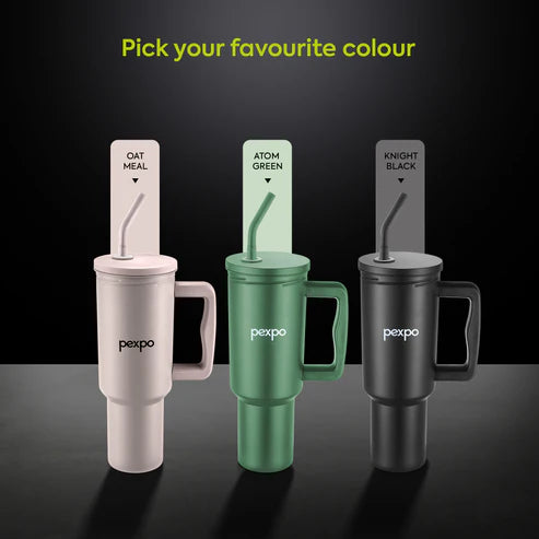Pexpo Sipzy - Stainless Steel Tumbler with Handle Atom Green 1050 ml