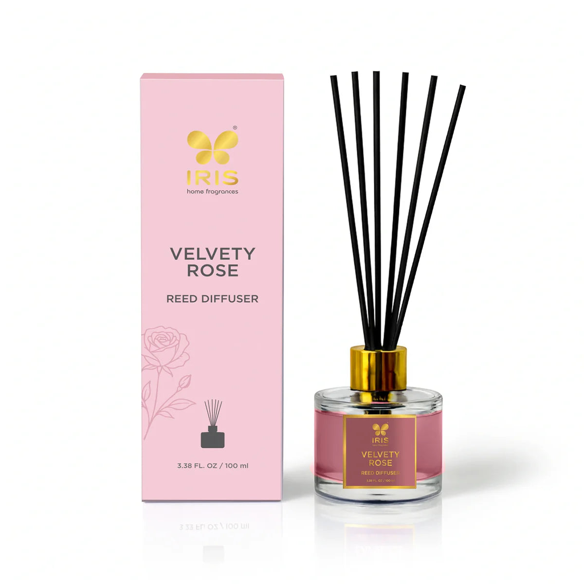IRIS Velvety Rose Aroma Reed Diffuser Set 100ml