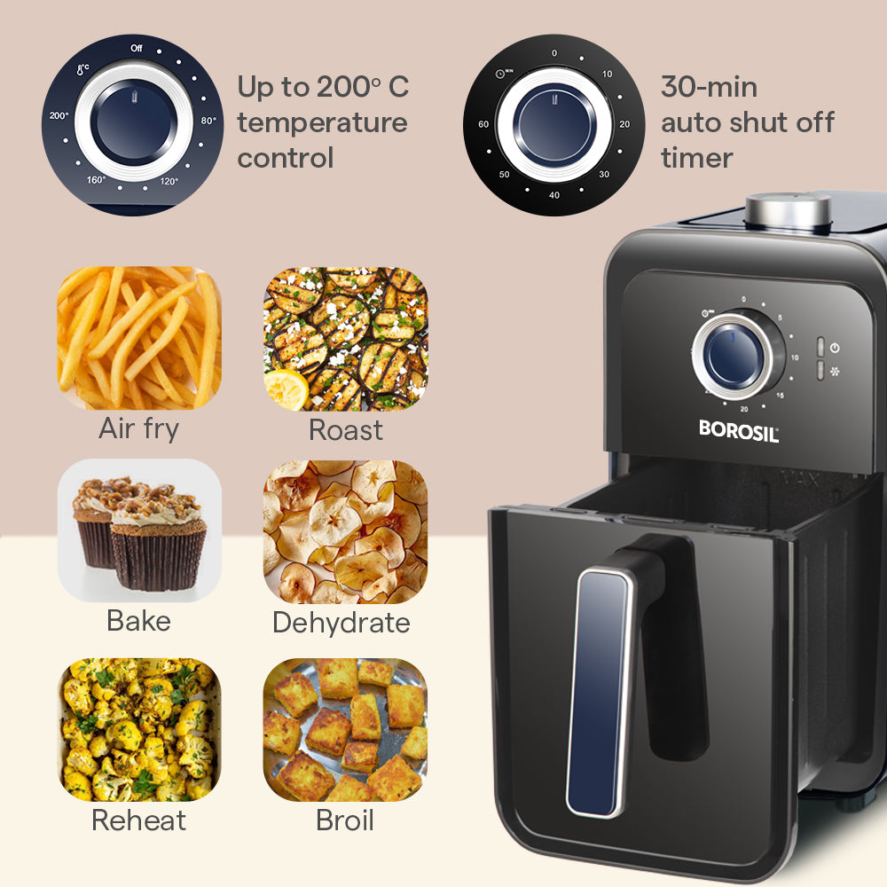 Borosil Smart Electric Air Fryer for Healthy Cooking 1350W