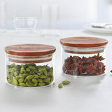 Borosil Classic Glass Jar Set with Wooden Lid