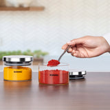 Borosil Classic Jar with Wooden Tray Set of 3, 300ml