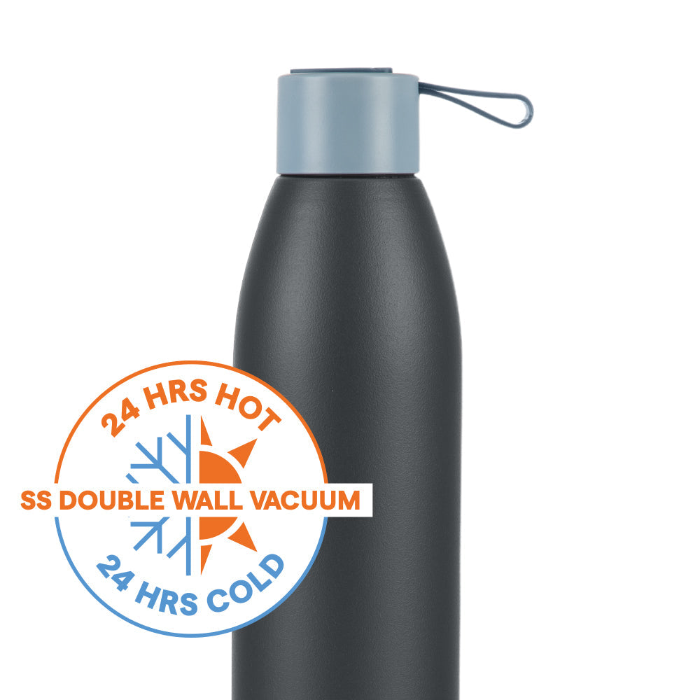Borosil Personalised Duomate Stainless Steel Double Wall Bottle, Blue