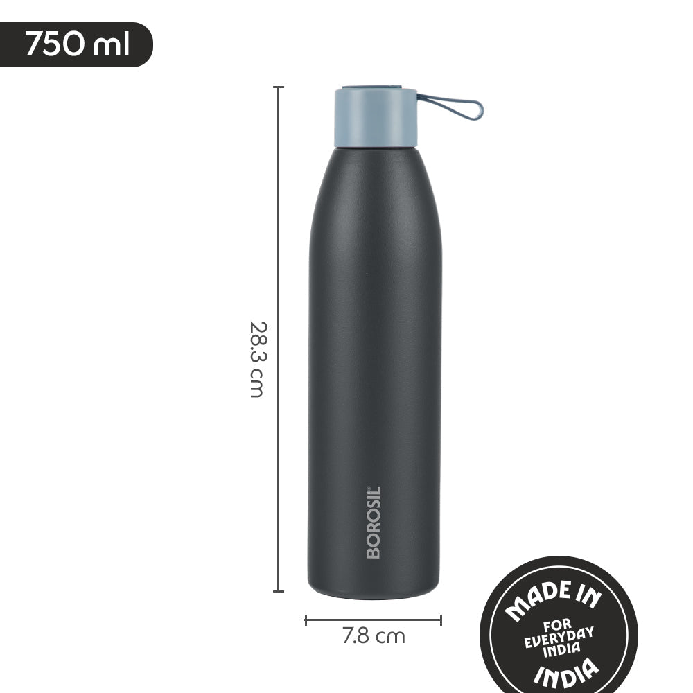Borosil Personalised Duomate Stainless Steel Double Wall Bottle, Blue