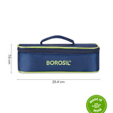 Borosil Blue Flat Lunch Bag, Square, For Set of 2, (320ml) (Only Bag)