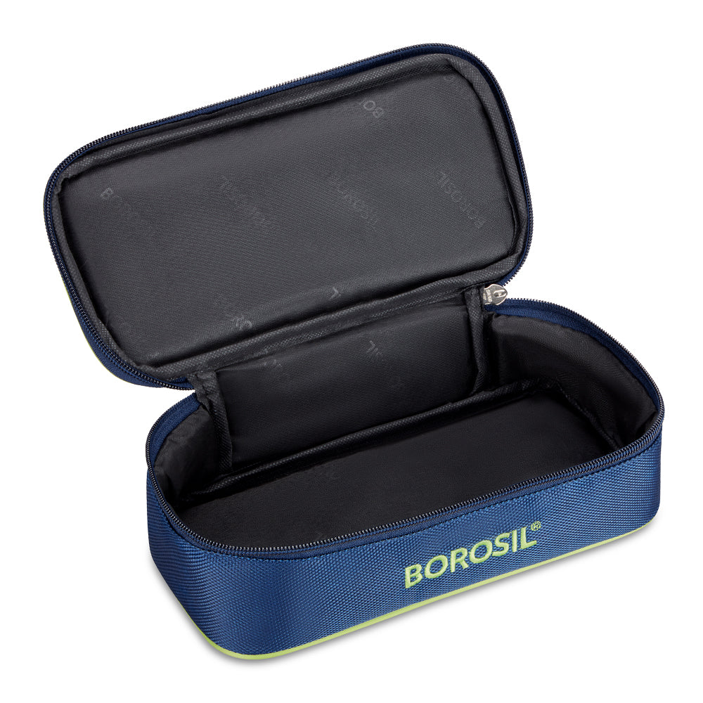 Borosil Blue Flat Lunch Bag, Square, For Set of 2, (320ml) (Only Bag)