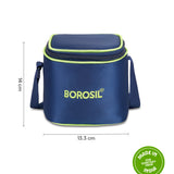 Borosil Blue Tall Lunch Bag, Square, For Set of 2, (320ml) (Only Bag)