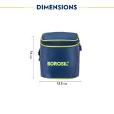 Borosil Blue Tall Lunch Bag, Square, For Set of 2, (320ml) (Only Bag)
