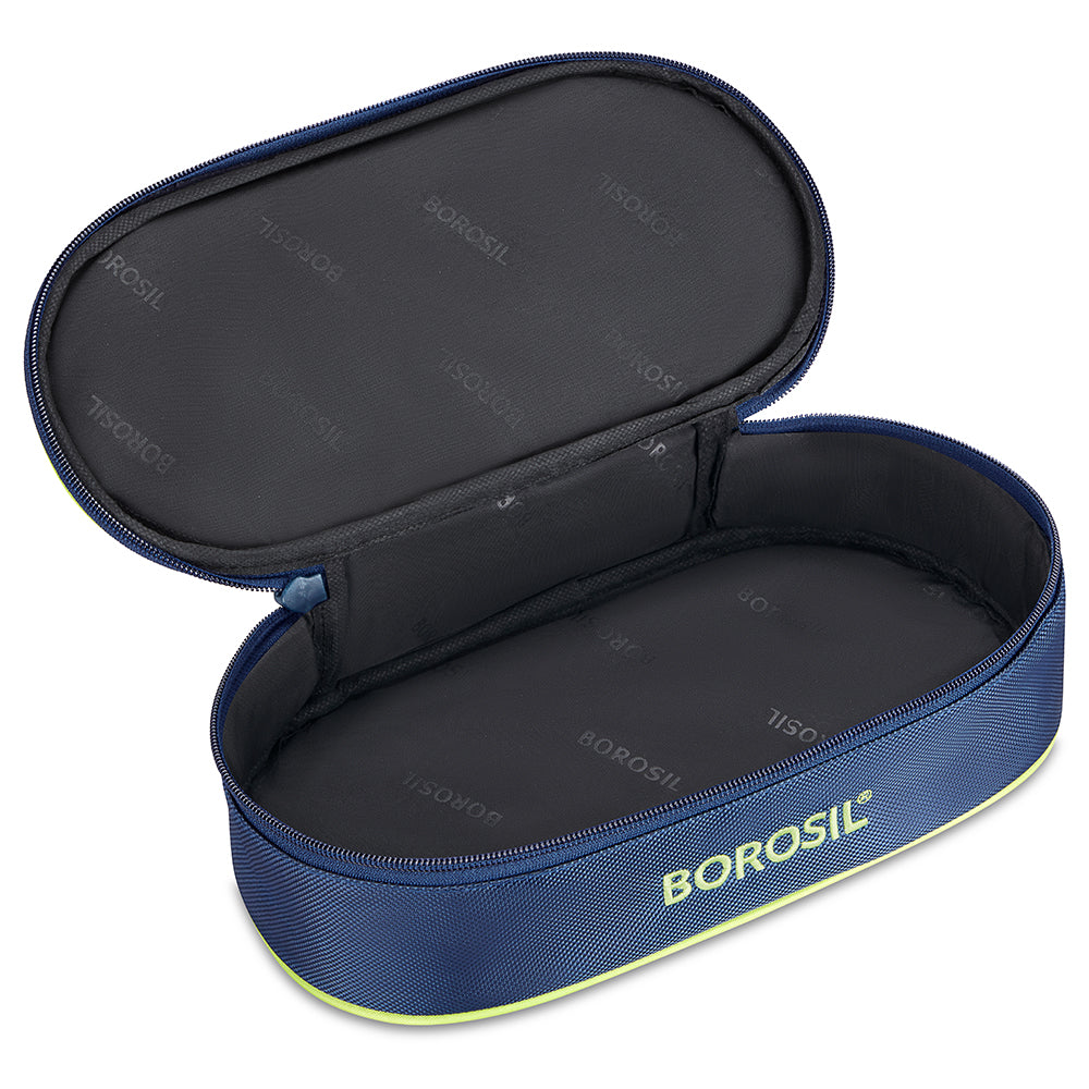 Borosil Blue Flat Lunch Bag, Round, For Set of 2, (400ml) (Only Bag)
