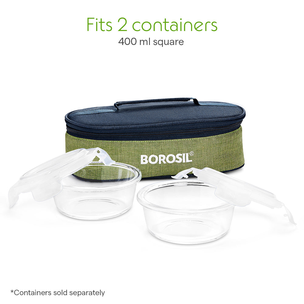 Borosil Ace Flat Lunch Bag, Round, For Set of 2, (400ml) (Only Bag)