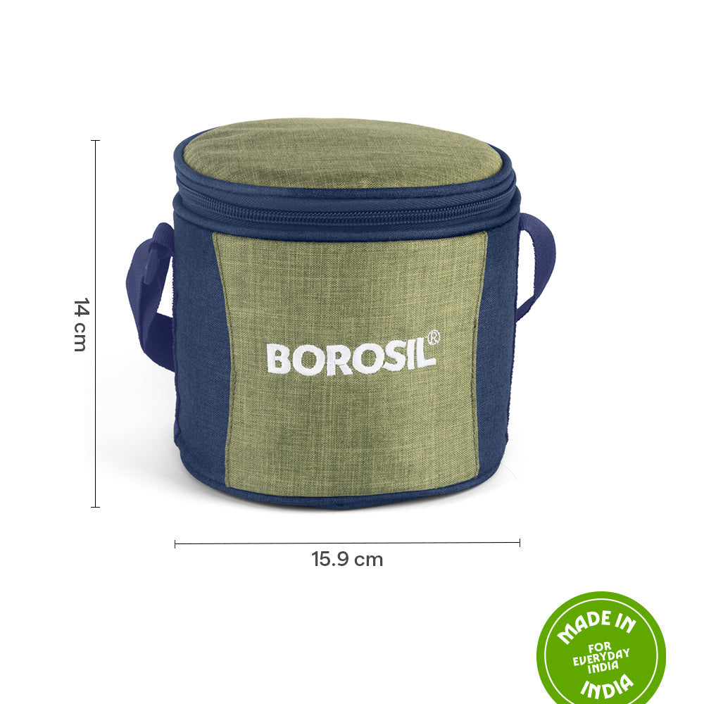 Borosil Ace Tall Lunch Bag, Round, For Set of 2, (400ml) (Only Bag)