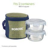 Borosil Ace Tall Lunch Bag, Round, For Set of 2, (400ml) (Only Bag)