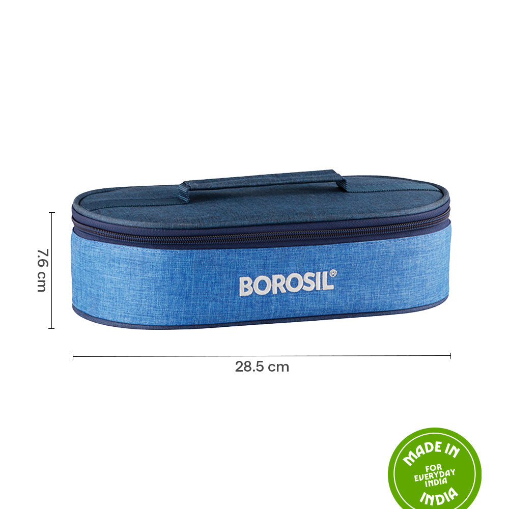 Borosil Prime Flat Lunch Bag, Round, For Set of 2, (400ml) (Only Bag)