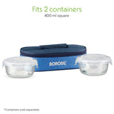 Borosil Prime Flat Lunch Bag, Round, For Set of 2, (400ml) (Only Bag)