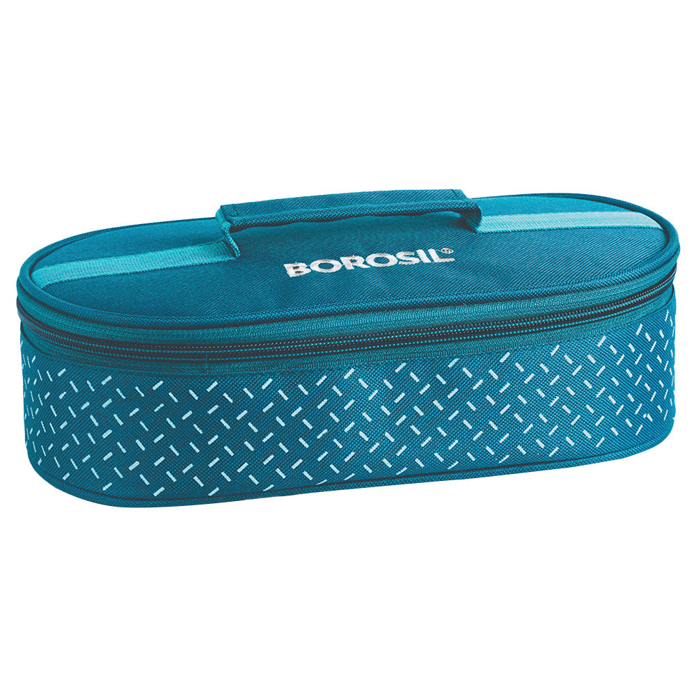 Borosil Teal Flat Lunch Bag, Round, For Set of 2, (400ml) (Only Bag)