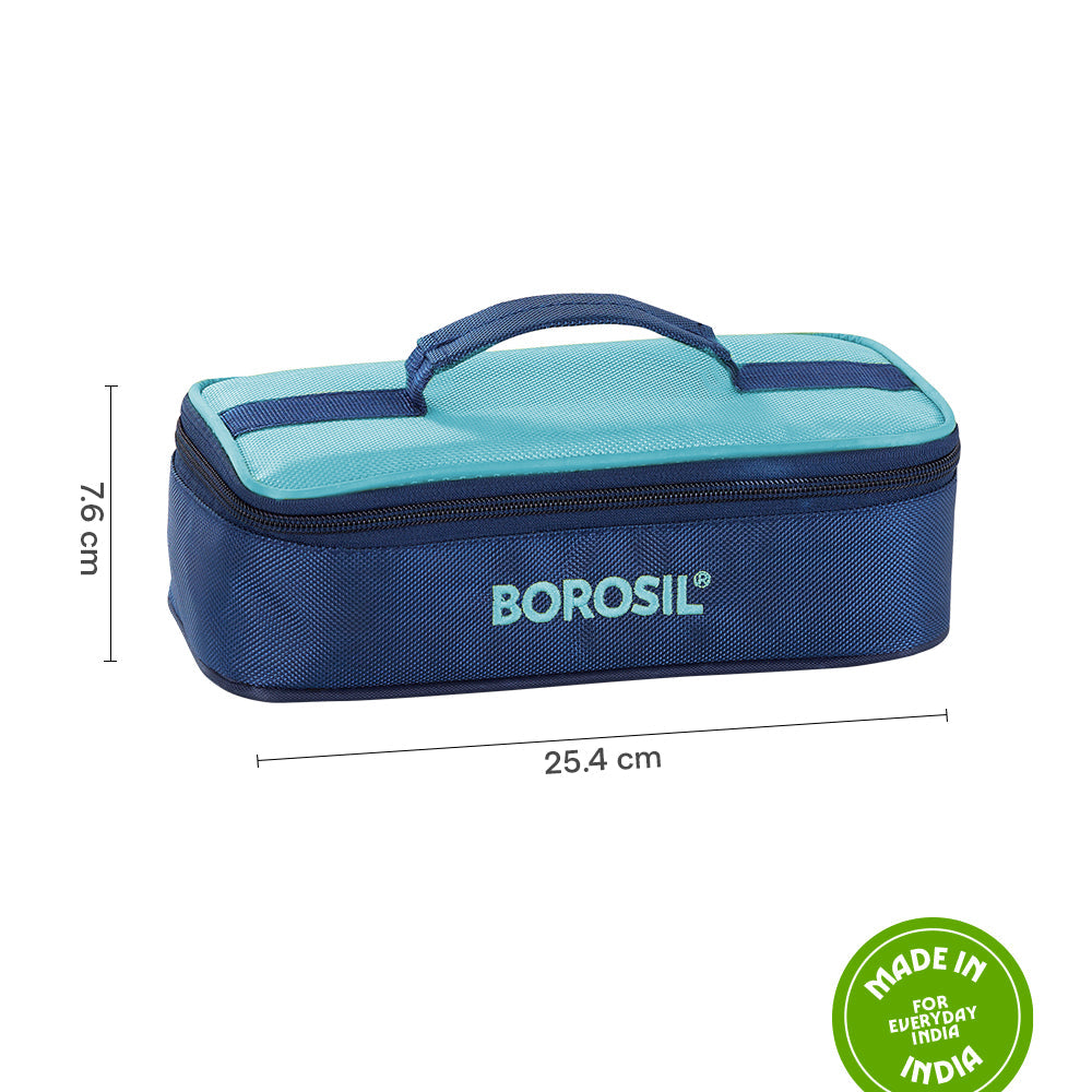 Borosil Alfa Flat Lunch Bag, Square (Only Bag)