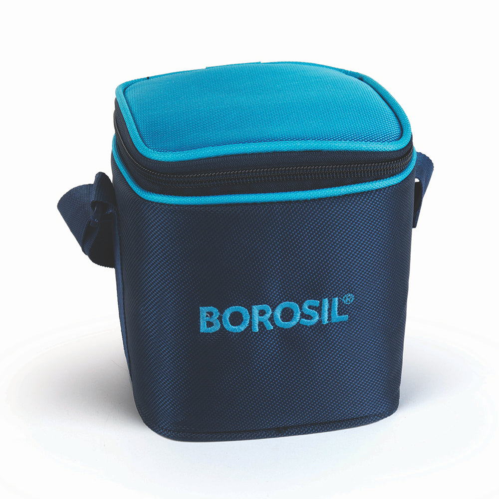Borosil Alfa Tall Lunch Bag, Square, For Set of 2, (320ml) (Only Bag)