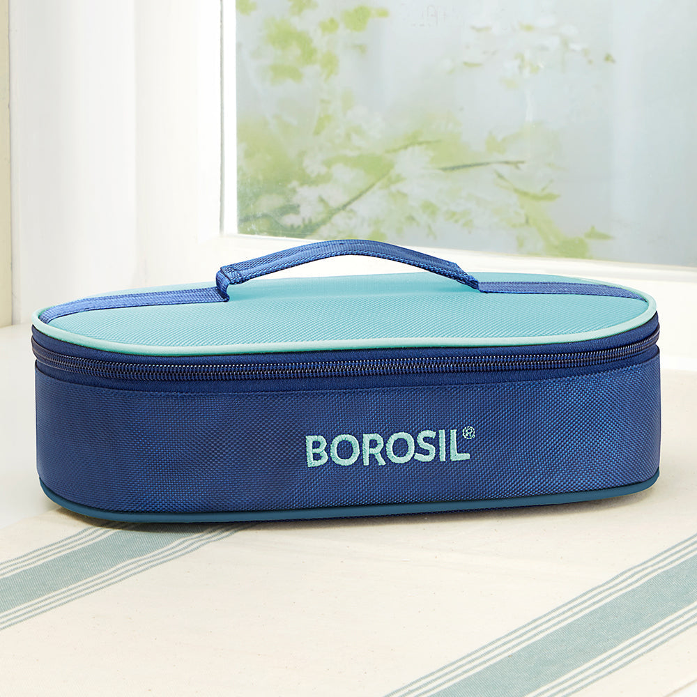 Borosil Alfa Green Flat Lunch Bag, Round (Only Bag)