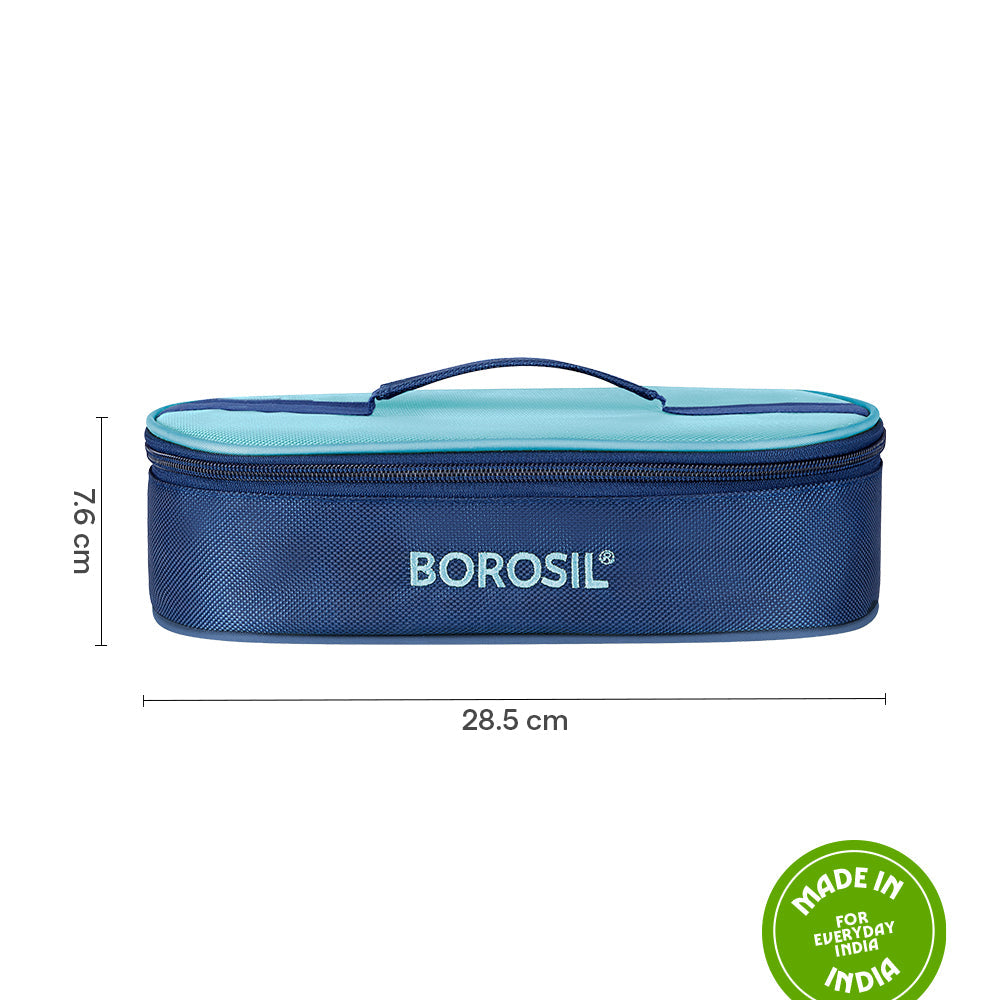 Borosil Alfa Green Flat Lunch Bag, Round (Only Bag)