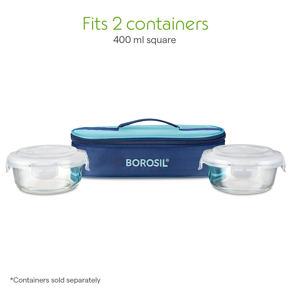 Borosil Alfa Green Flat Lunch Bag, Round (Only Bag)