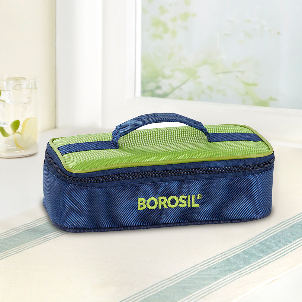 Borosil Alfa Flat Lunch Bag, Square (Only Bag)
