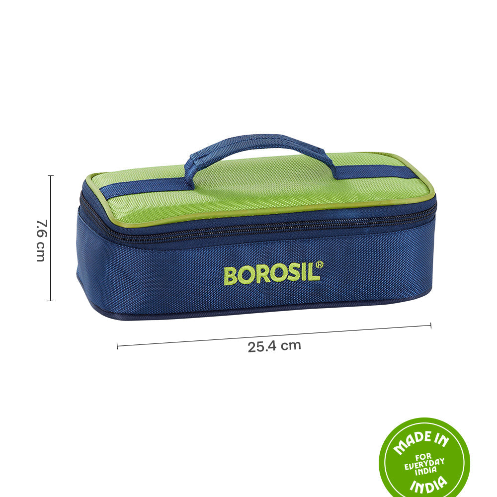 Borosil Alfa Flat Lunch Bag, Square (Only Bag)