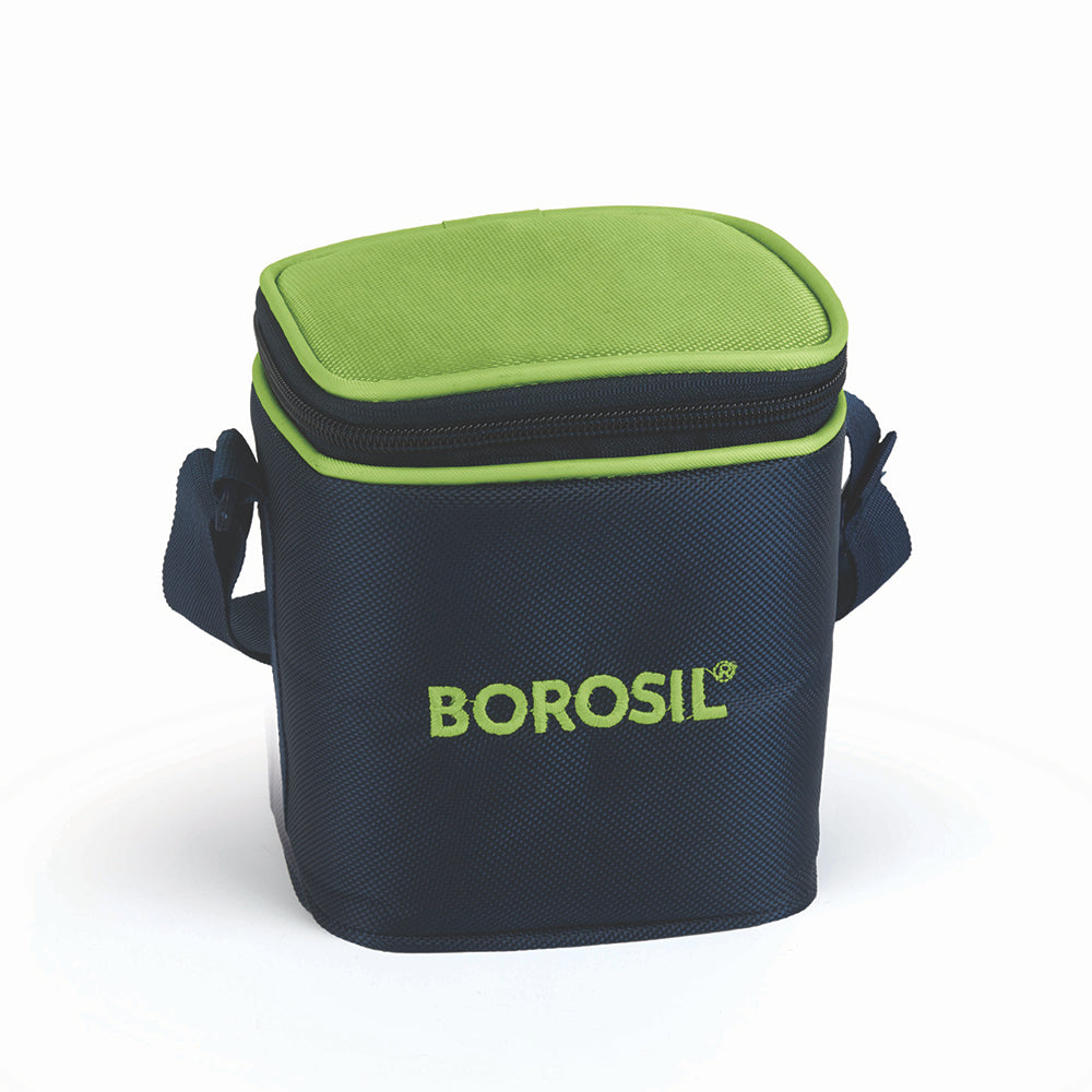Borosil Alfa Tall Lunch Bag, Square, For Set of 2, (320ml) (Only Bag)