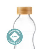 Borosil Curve Glass Bottle with Bamboo Lid 750ml - Bamboo Lid
