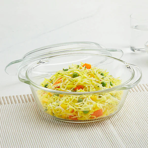 Borosil Round Casserole Set of 3 with Lid