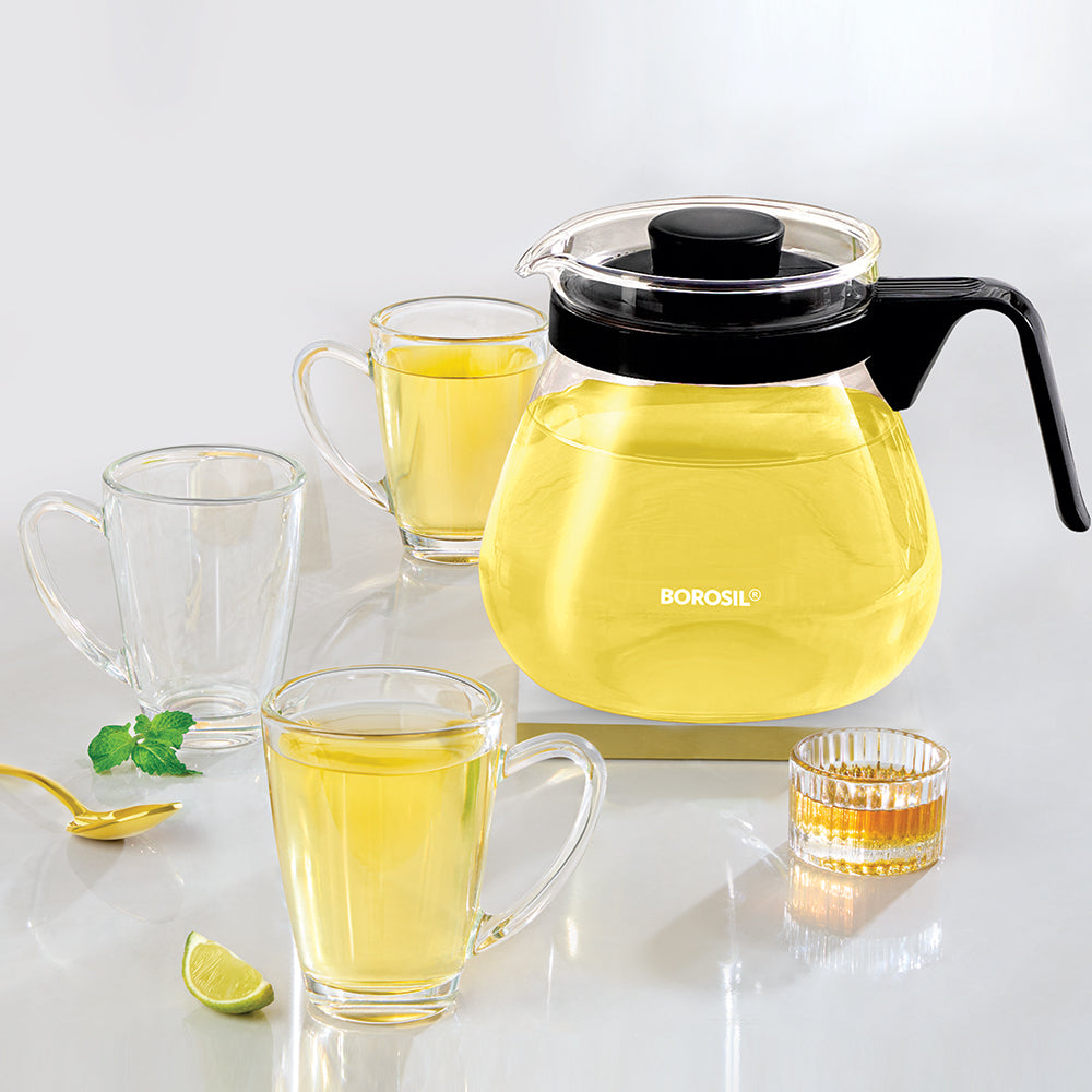 Borosil Lumina Tea Set  of 7, 1L + 155ml x 6