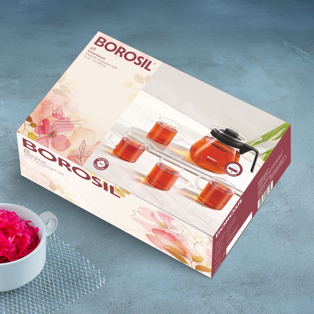 Borosil Prime Tea Set