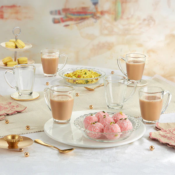 Borosil Reno Snack Set of 8, 155ml x 6 + 15 cm x 2