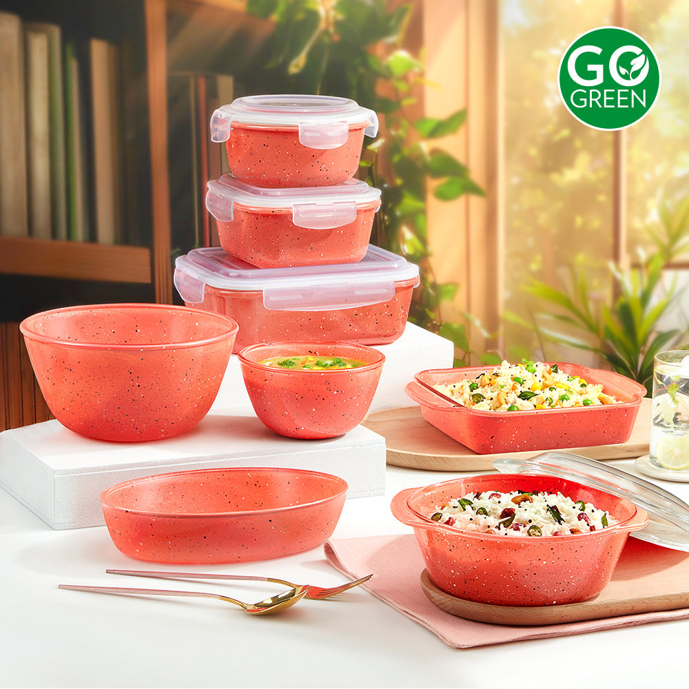 Borosil Colors Kube Pink Oval Baking Dish 700ml
