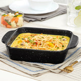 Borosil Colors Pebble Black Square Dish with Handle 800ml