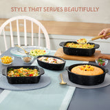 Borosil Colors Pebble Black Square Dish with Handle 800ml