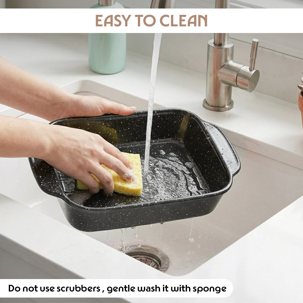 Borosil Colors Pebble Black Square Dish with Handle 800ml