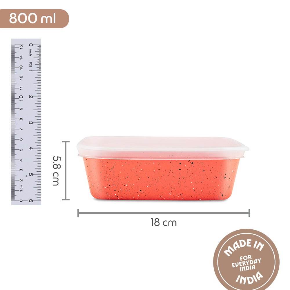 Borosil Colors Kube Square Dish with Lid