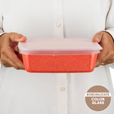 Borosil Colors Kube Square Dish with Lid