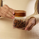 Borosil Tallwood Glass Jar with Acacia Lid