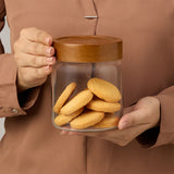 Borosil Tallwood Glass Jar with Acacia Lid