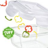 Borosil Klip n Store Square Glass Container, 400 ml