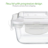 Borosil Klip n Store Square Glass Container, 400 ml