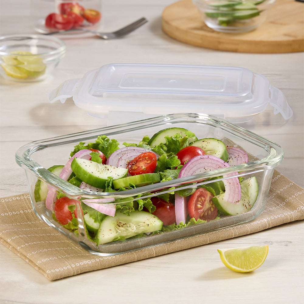 Borosil Tuff-Glass Klip n Store, Rectangular Container
