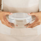 Borosil Tuff-Glass Klip n Store, Round Container